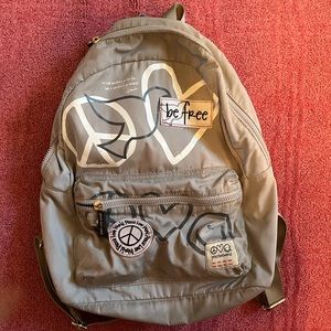 Peace love world grey backpack